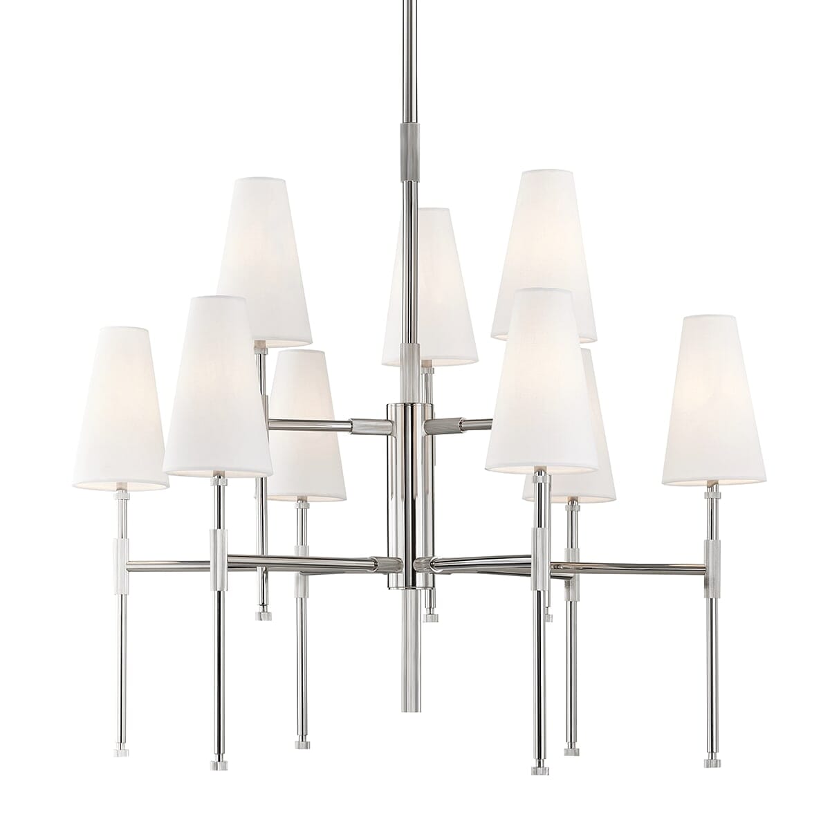 Hudson Valley Bowery Chandelier in Polished Nickel