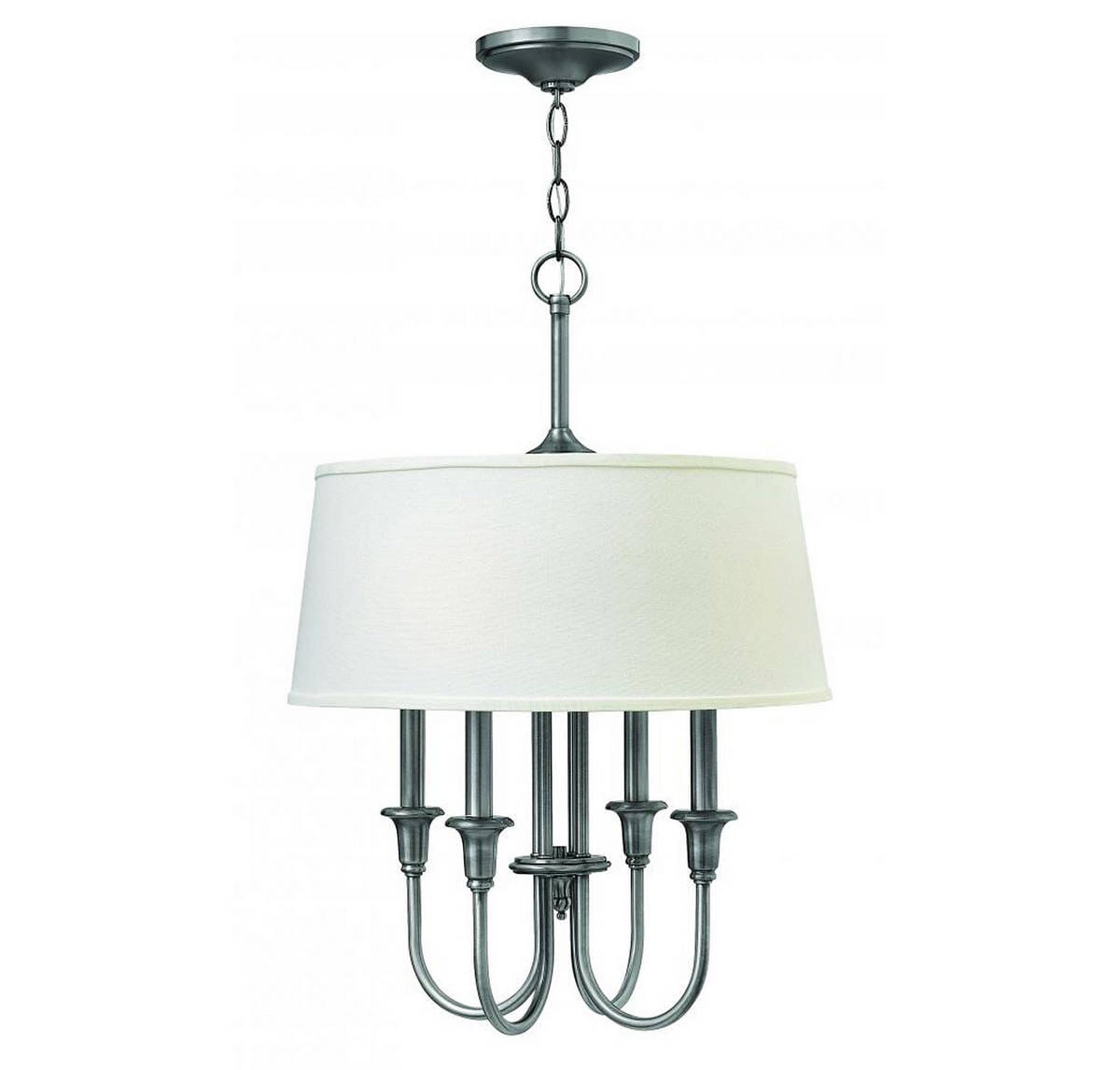 Hinkley Webster 26" 4-Light Drum Chandelier in Antique Nickel