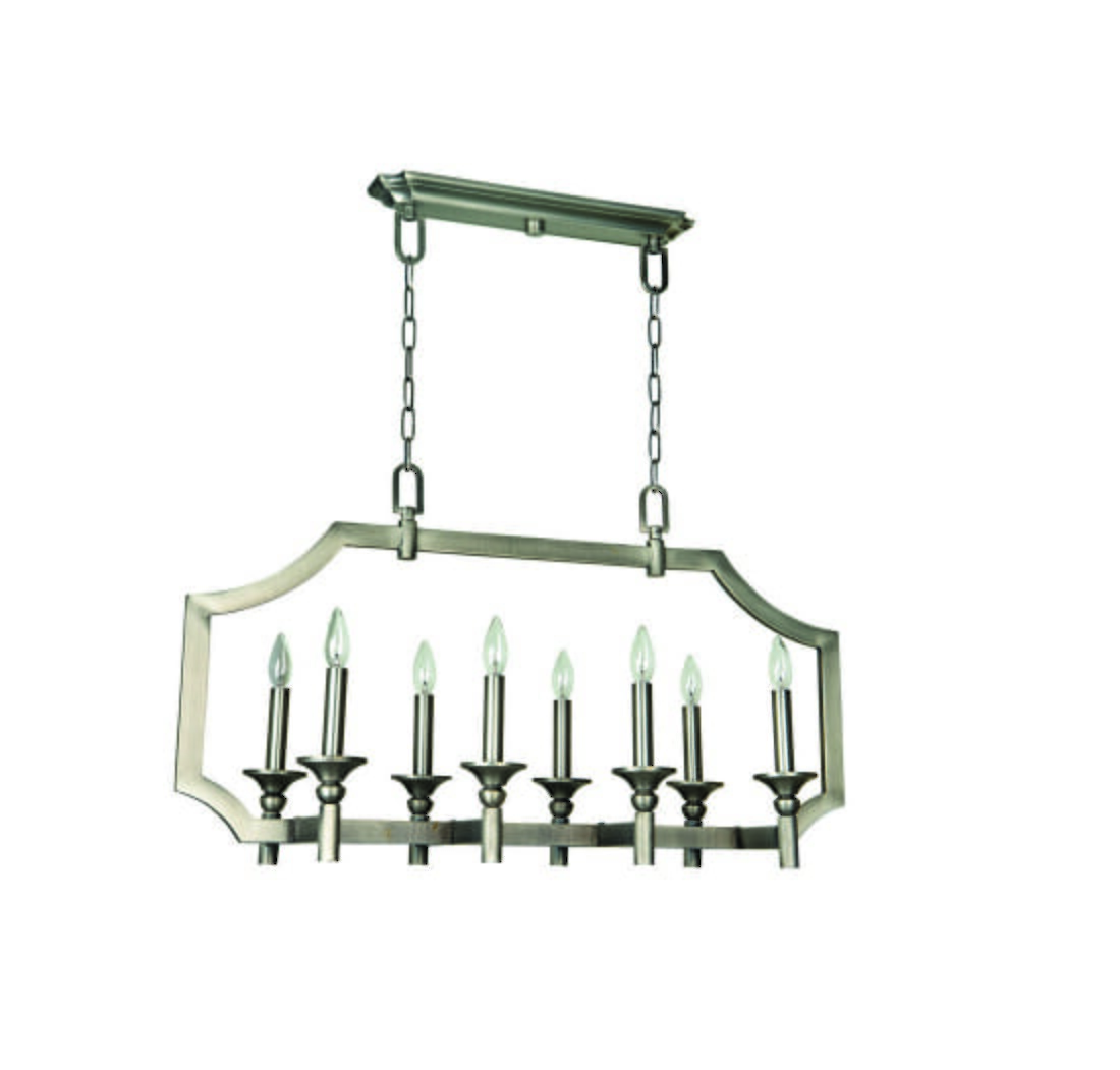 Craftmade Lisbon 8-Light 37" Transitional Chandelier in Antique Nickel