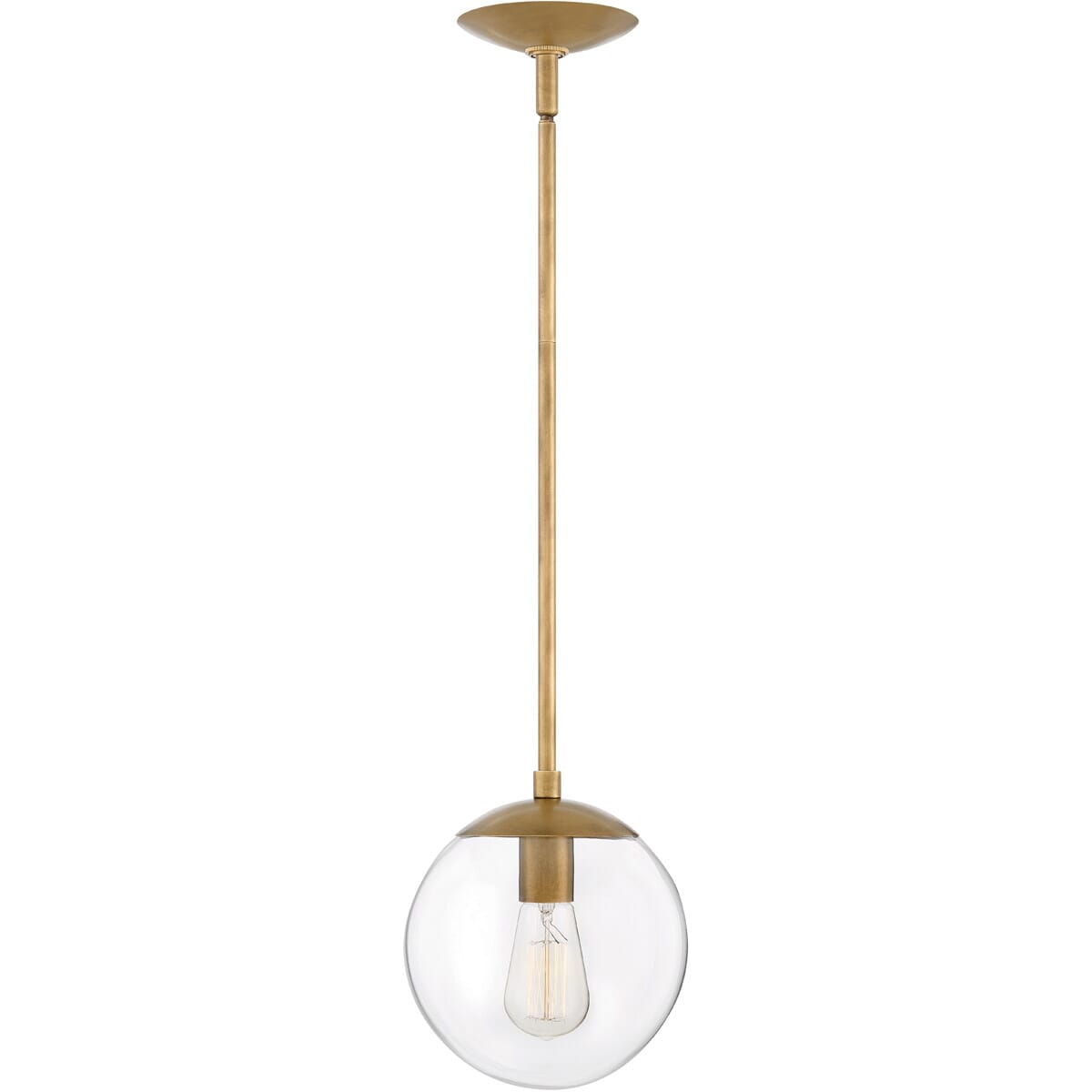 Hinkley Warby Glass Pendant Light in Heritage Brass