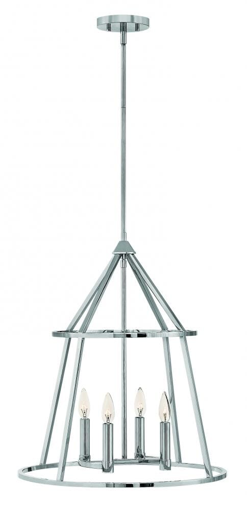 Hinkley Middleton 4-Light Stem Hung Pendant in Polished Nickel