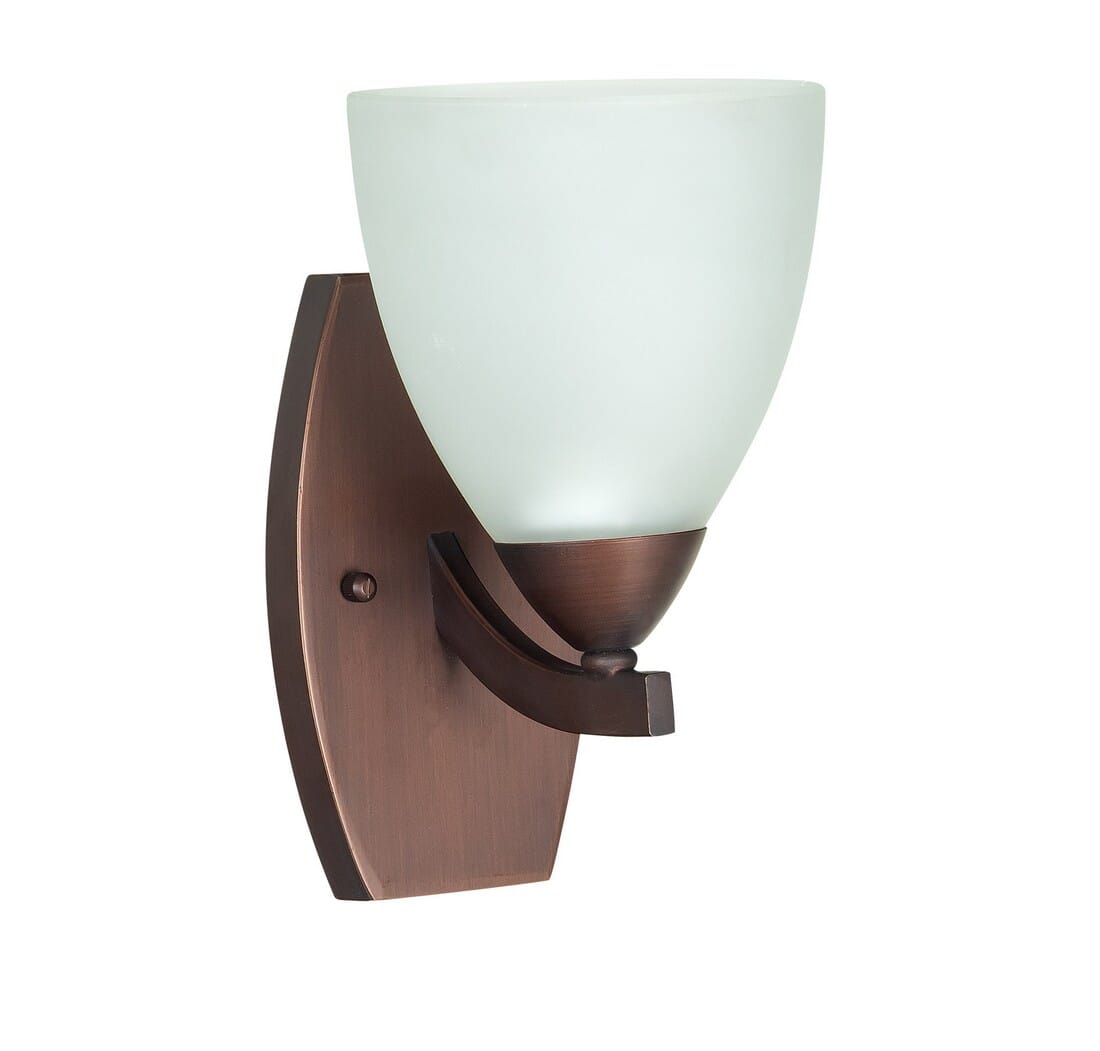 Craftmade Almeda 10" White Frosted Wall Sconce in Old Bronze