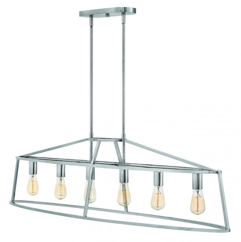 Hinkley Middleton 6-Light Stem Hung Linear in Polished Nickel