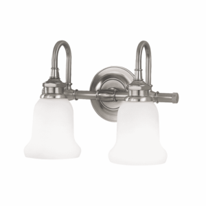 Hudson Valley Plymouth 2-Light 13" Bathroom Vanity Light in Satin Nickel