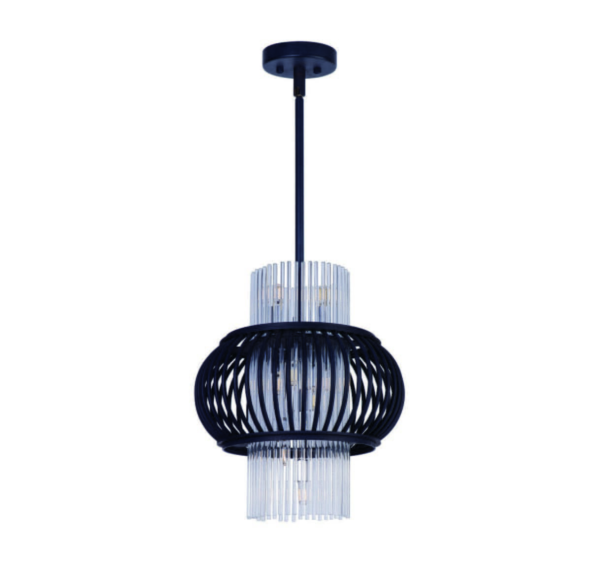 Maxim Lighting Aviary 15" 12-Light Clear Pendant in Anthracite