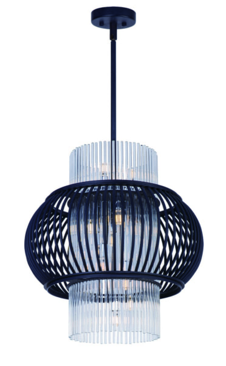 Maxim Lighting Aviary 21" 13-Light Clear Pendant in Anthracite