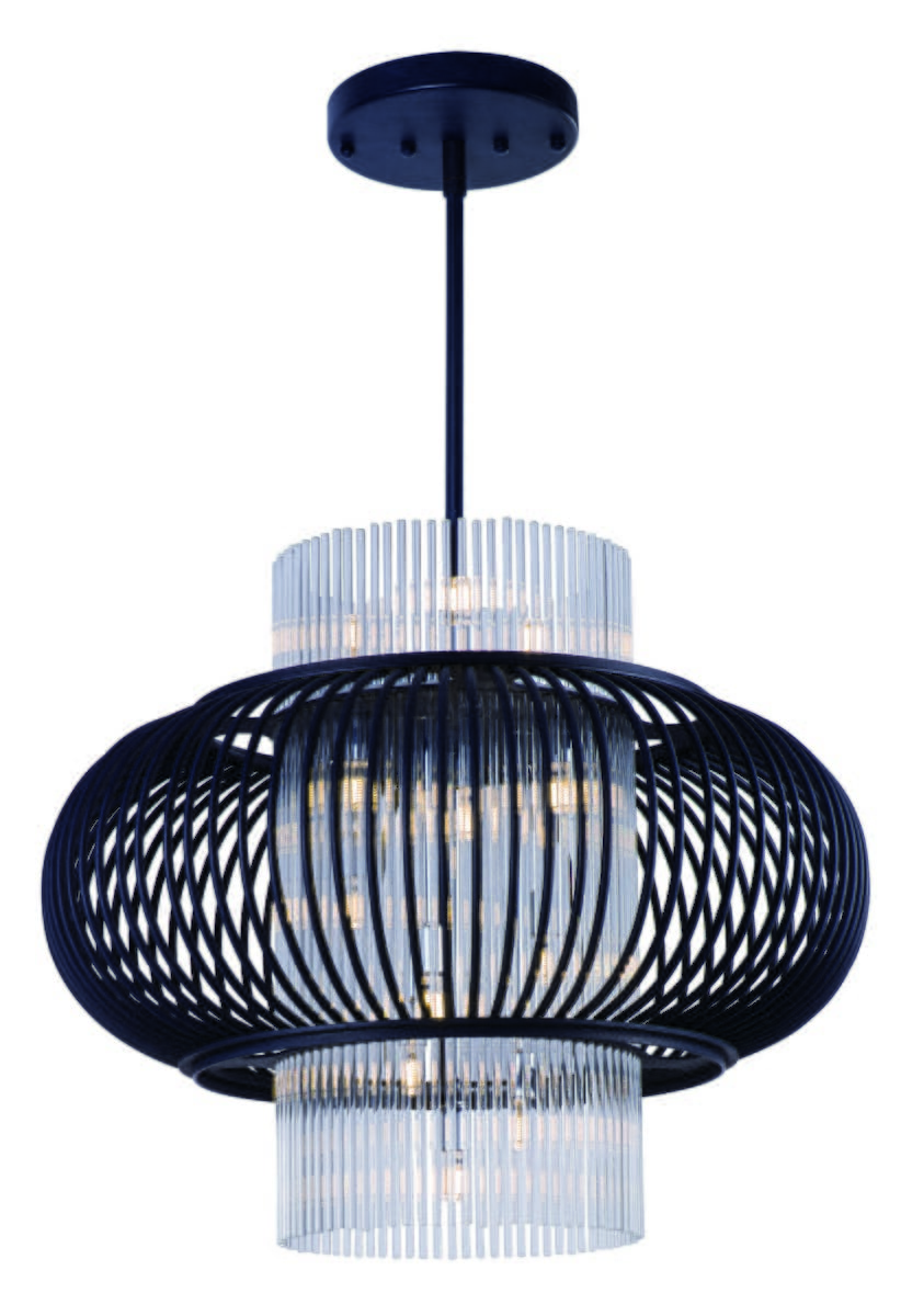 Maxim Lighting Aviary 28" 13-Light Clear Pendant in Anthracite