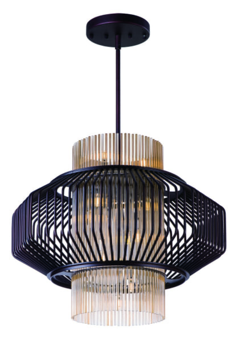 Maxim Lighting Aviary 27" 13-Light Clear Pendant in Oil Rubbed Bronze