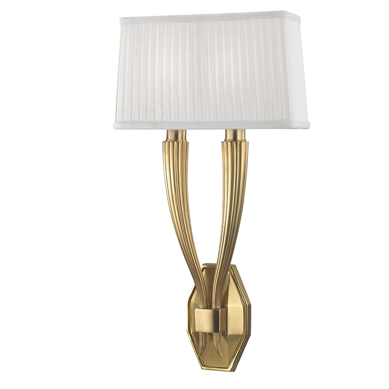 Hudson Valley Erie 2-Light 21" Wall Sconce in Aged Brass