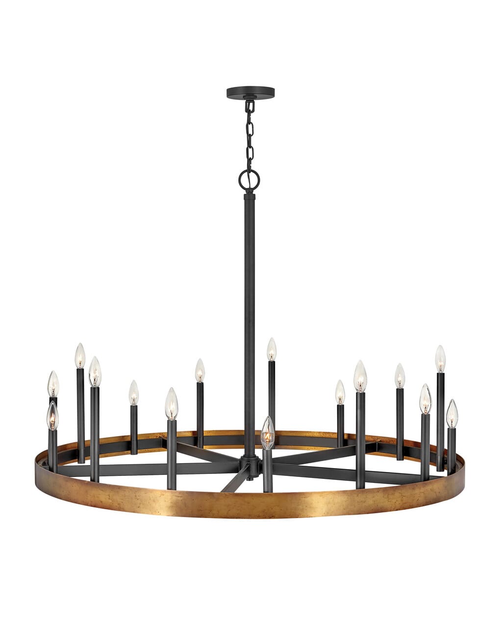 Hinkley Wells 15-Light Chandelier in Weathered Brass