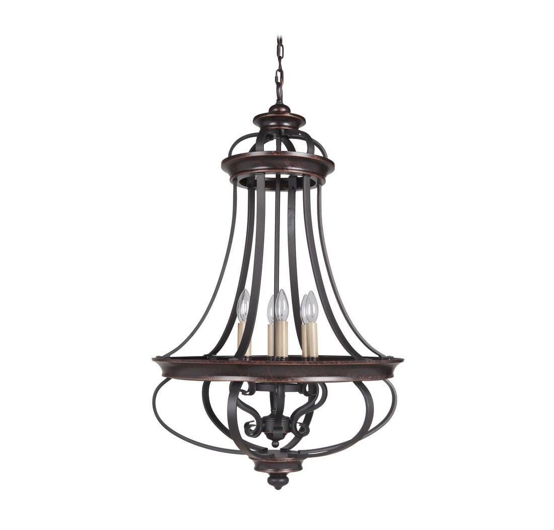 Craftmade Stafford 6-Light 23" Foyer Light in Aged Bronze with Textured Black