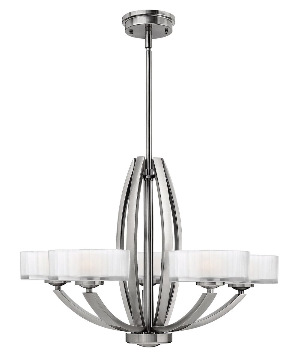 Hinkley Meridian 5-Light Stem Hung in Brushed Nickel