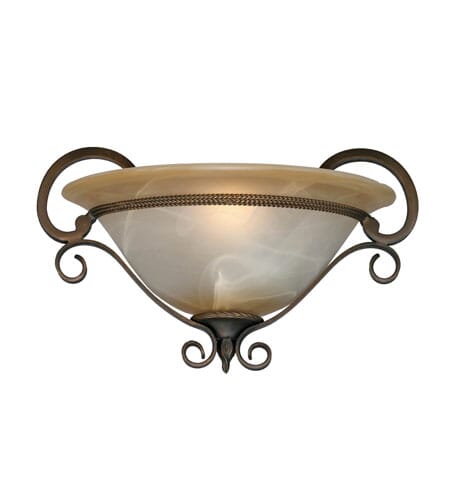 Golden Lighting Meridian Wall Sconce in Golden Bronze w/ Marbled Glass