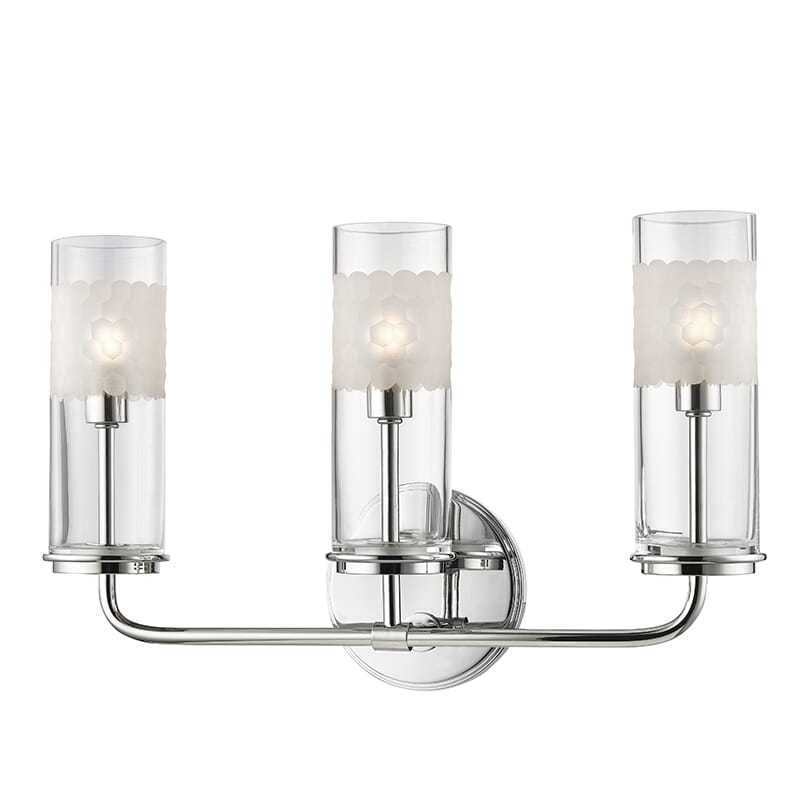 Hudson Valley Wentworth 3-Light 16" Bathroom Vanity Light in Polished Nickel