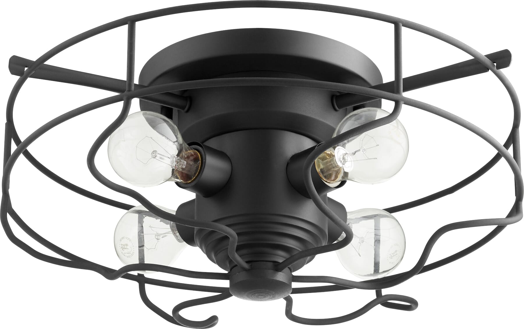 Quorum Vintage 4-Light 18" Flush Ceiling Light in Noir