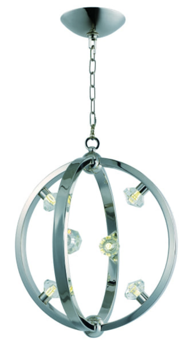 Maxim Lighting Equinox 18" LED 6-Light Pendant in Polished Nickel