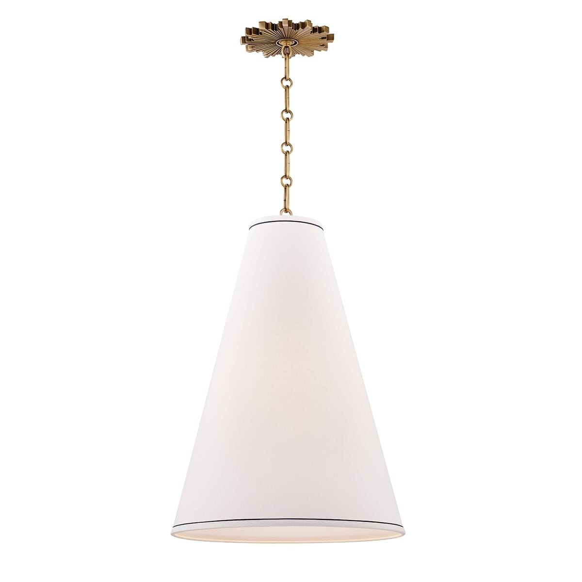 Hudson Valley Worth Pendant Light in Aged Brass