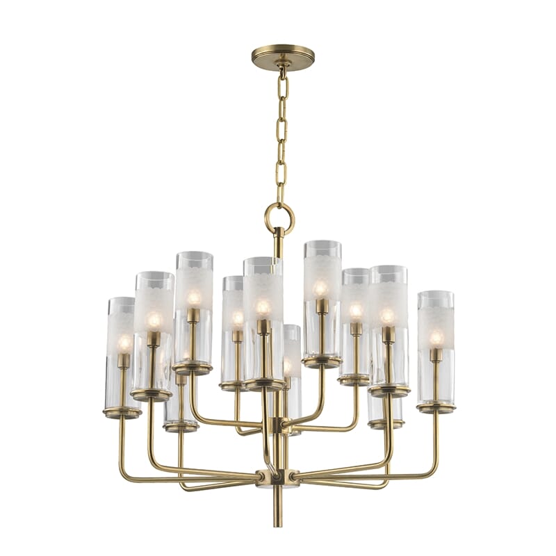 Hudson Valley Wentworth 12-Light Chandelier in Aged Brass