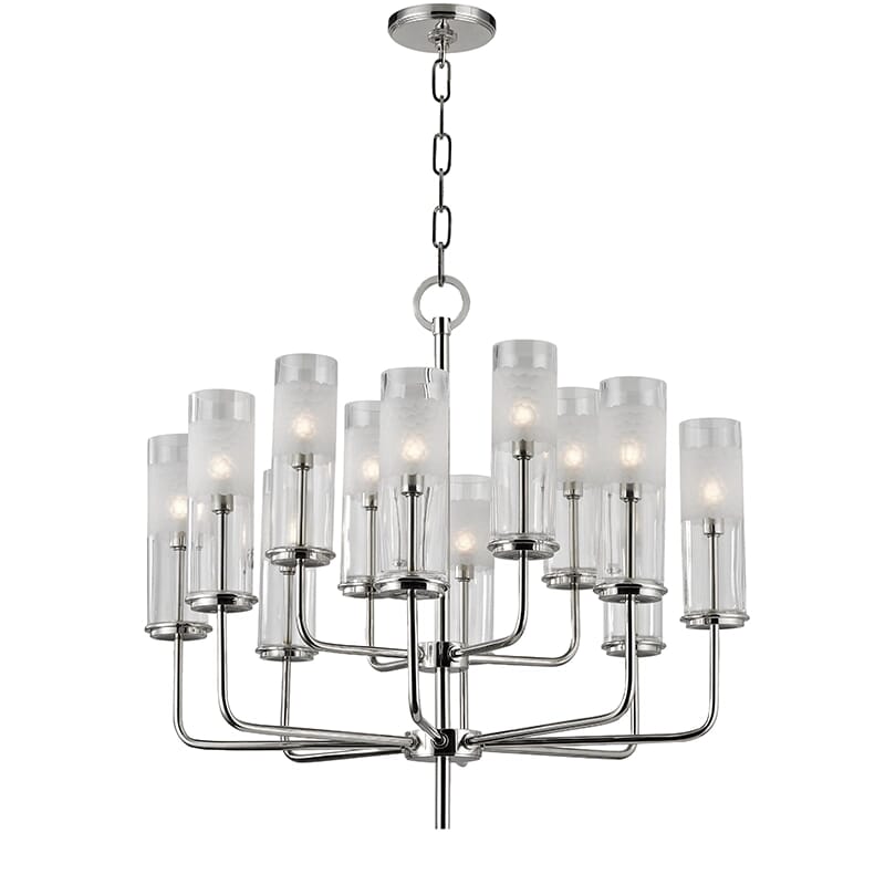 Hudson Valley Wentworth 12-Light Chandelier in Polished Nickel