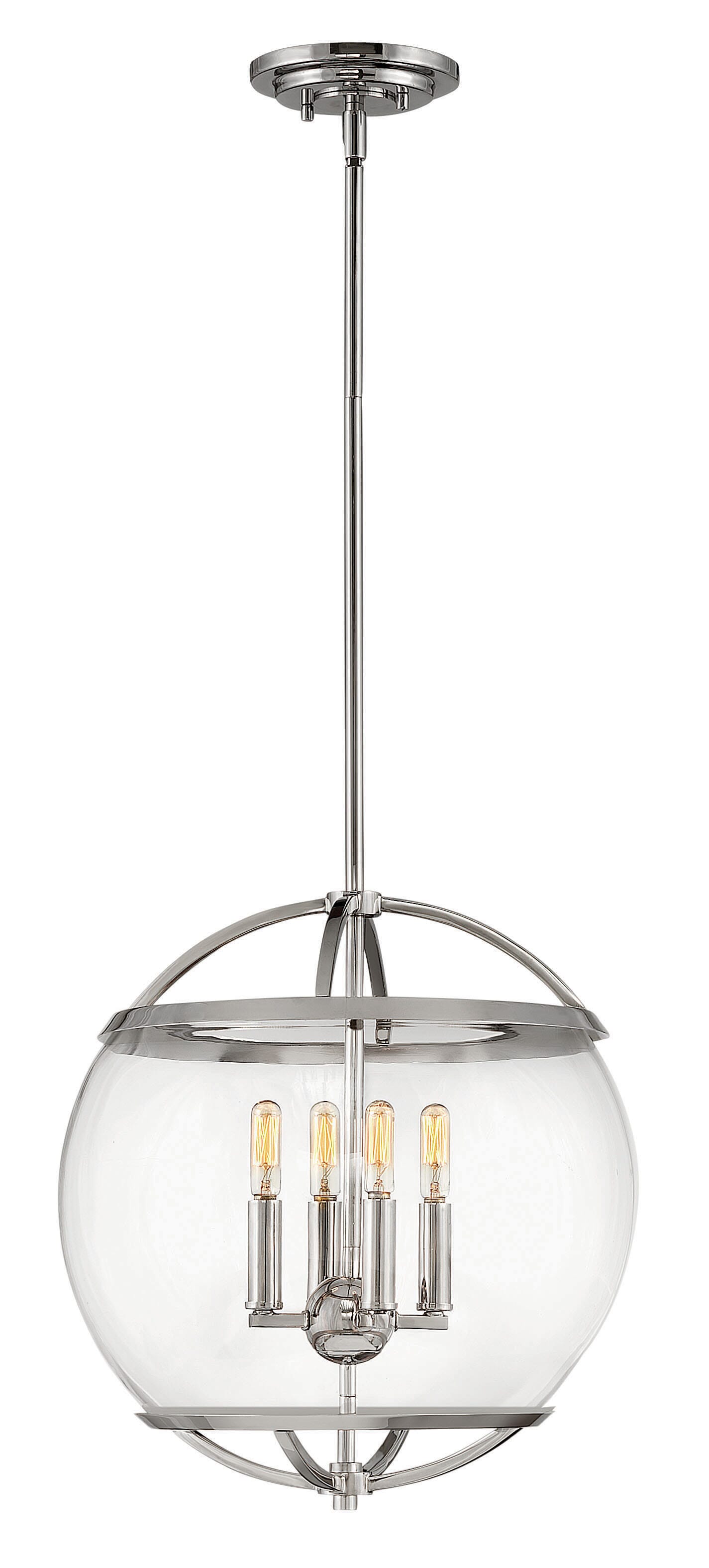 Hinkley Calvin 4-Light 16" Pendant Light in Polished Nickel