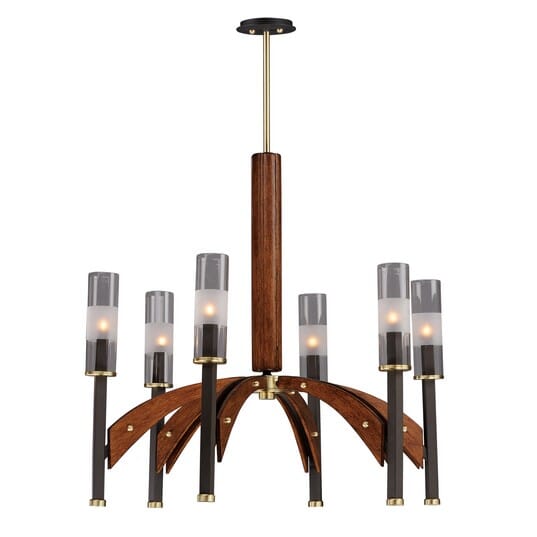 Maxim Lighting Merge 6-Light 6-Light Chandelier in Bronze / Antique Pecan