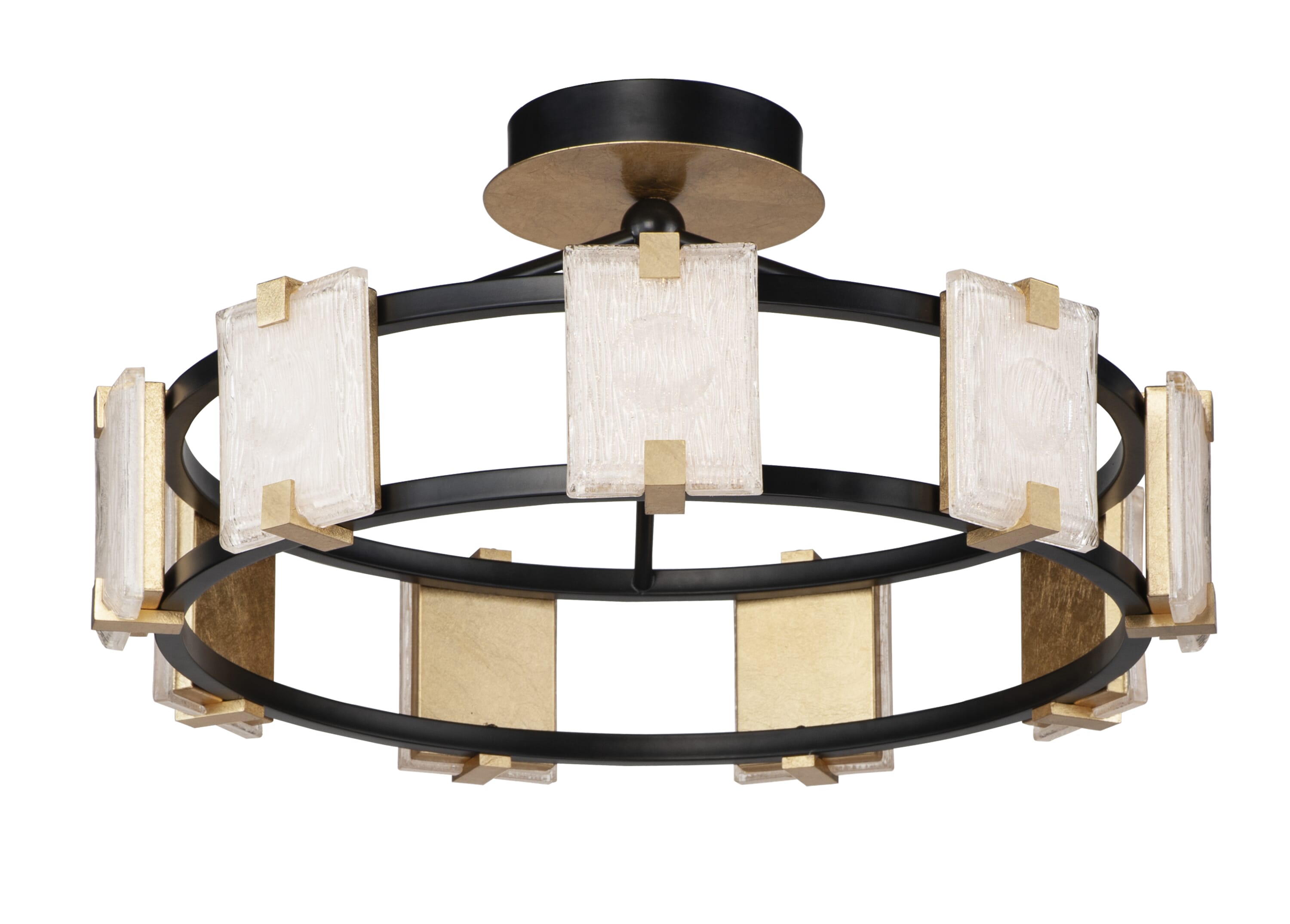 Maxim Lighting Radiant LED 9-Light Ceiling Light in Black/Gold Leaf