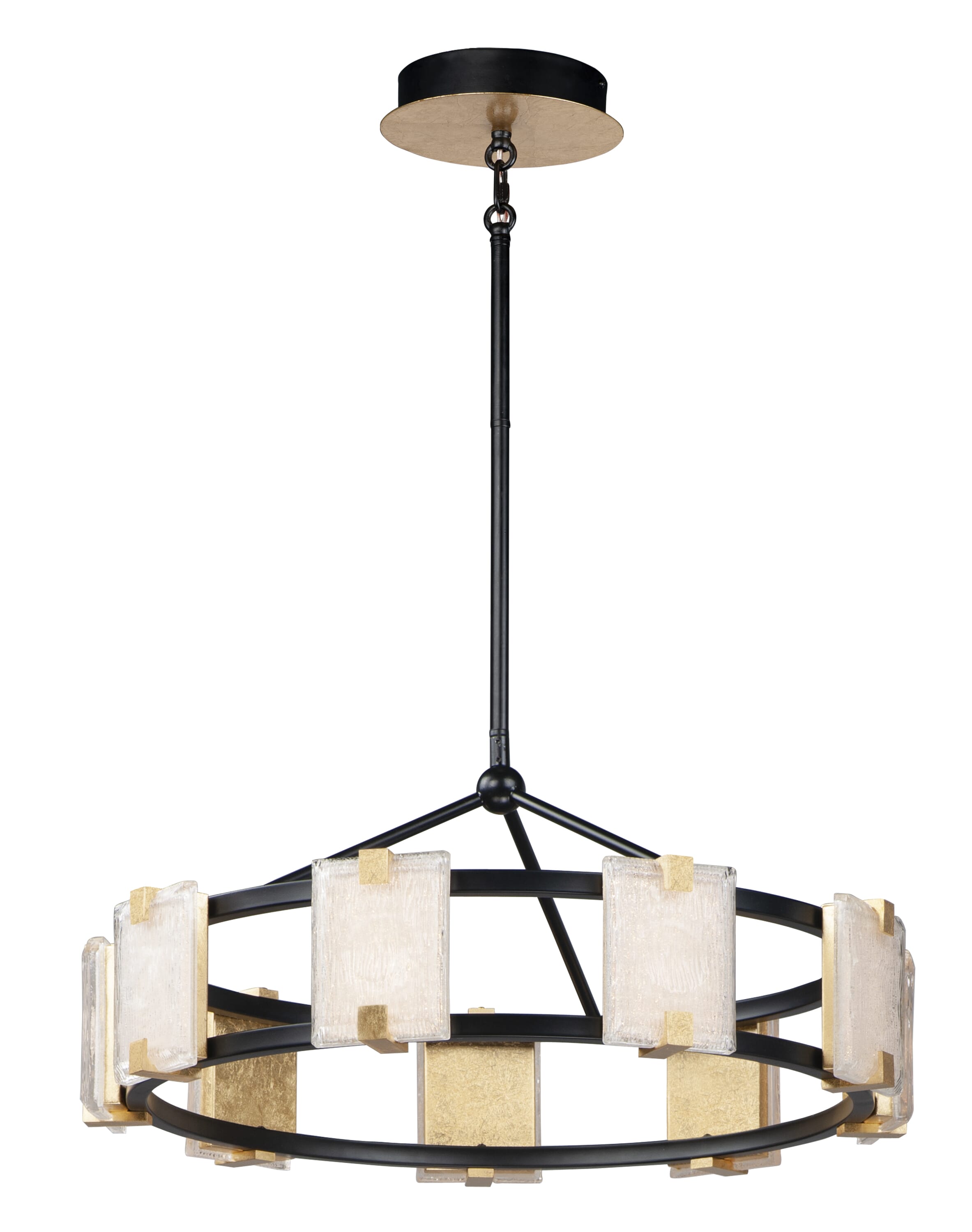 Maxim Lighting Radiant 12.25" LED 9-Light Chandelier in Black/Gold Leaf