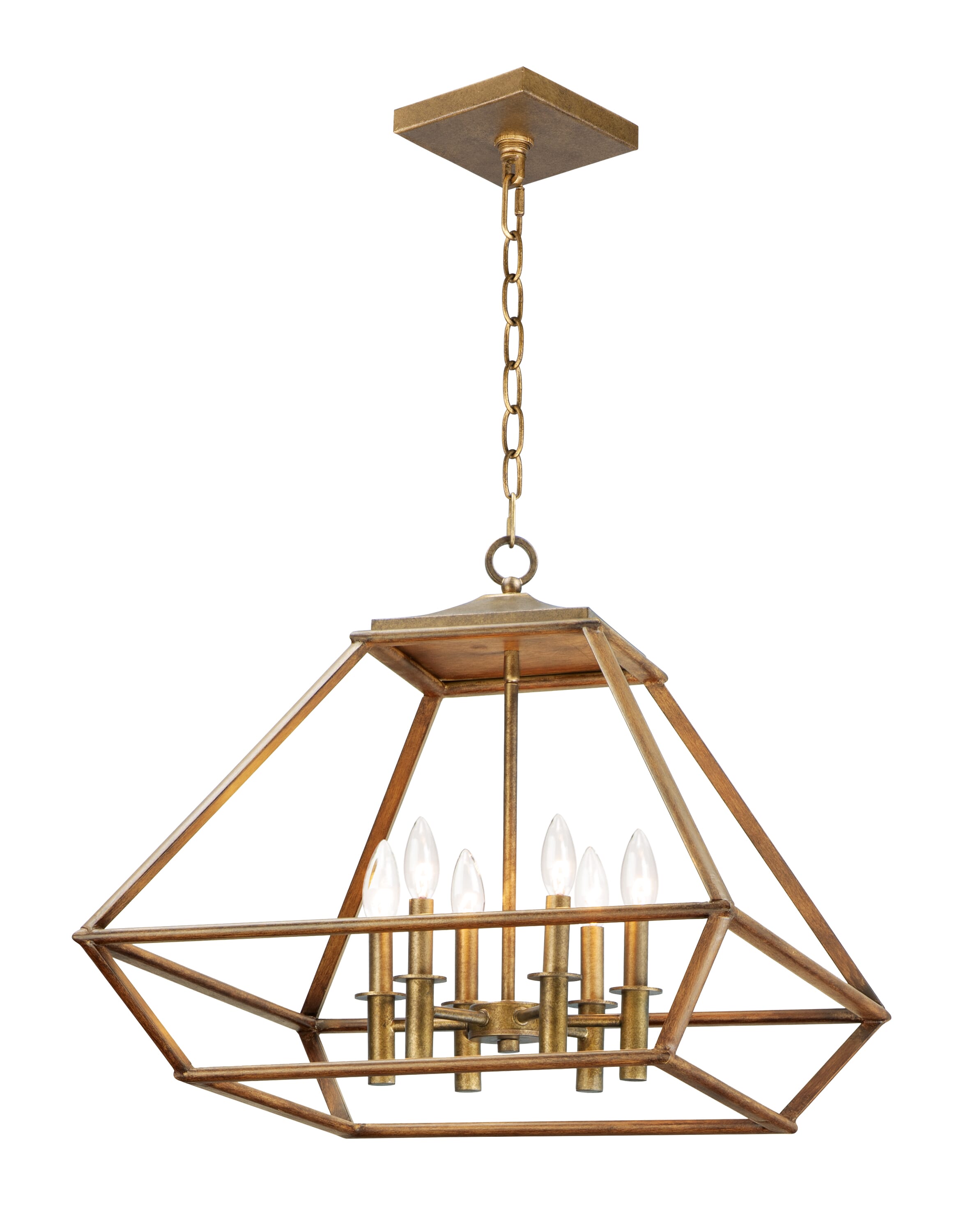 Maxim Lighting Woodland 20.5" 6-Light Chandelier in Hazel/Burnished Gold