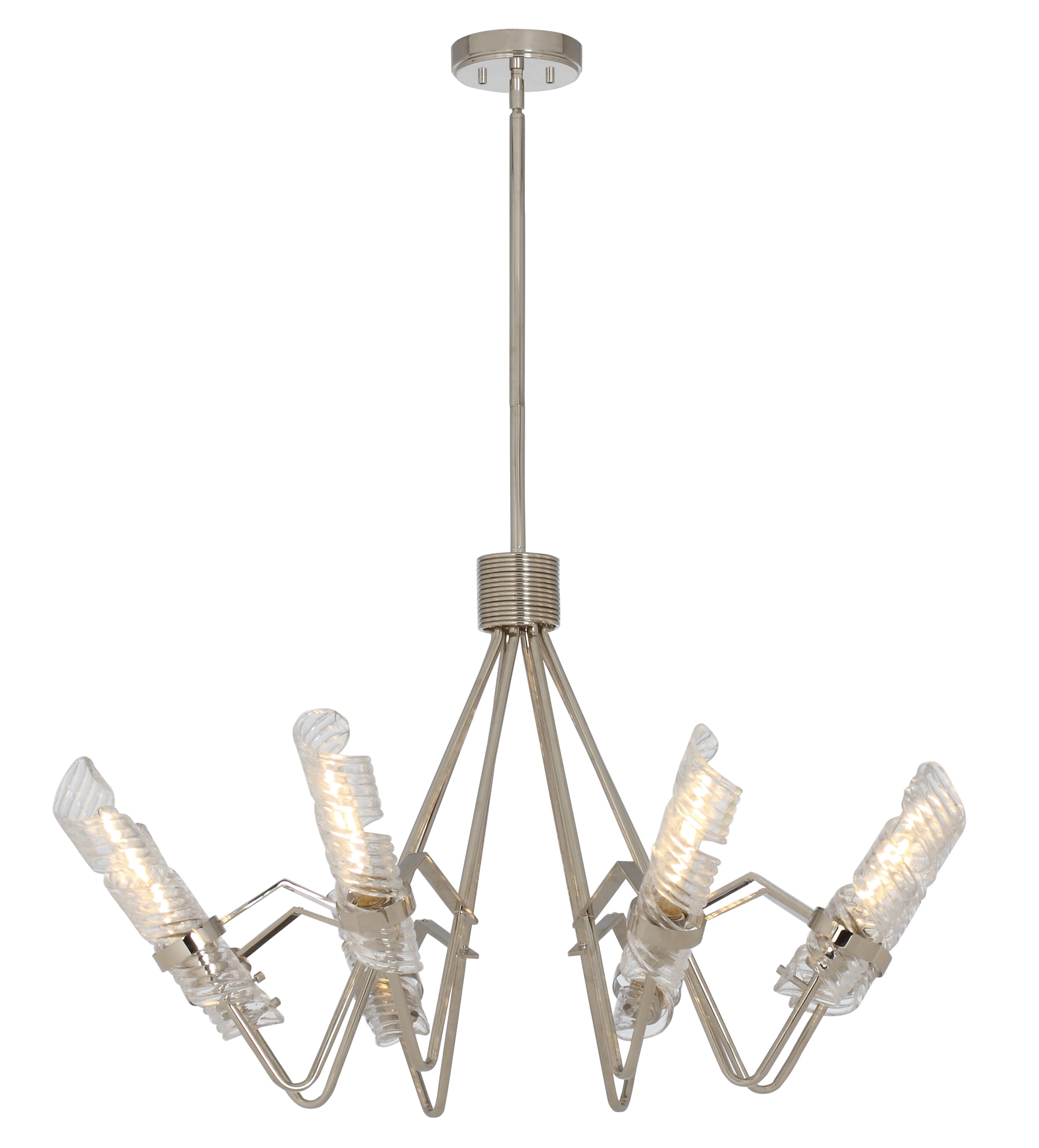 Maxim Lighting Milano 22.25" 8-Light Chandelier in Polished Nickel