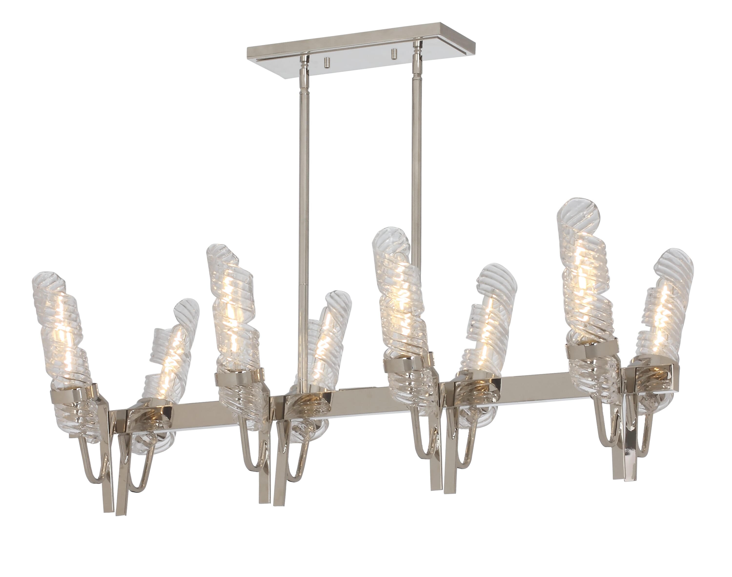 Maxim Lighting Milano 42.25" 8-Light Linear Chandelier in Polished Nickel