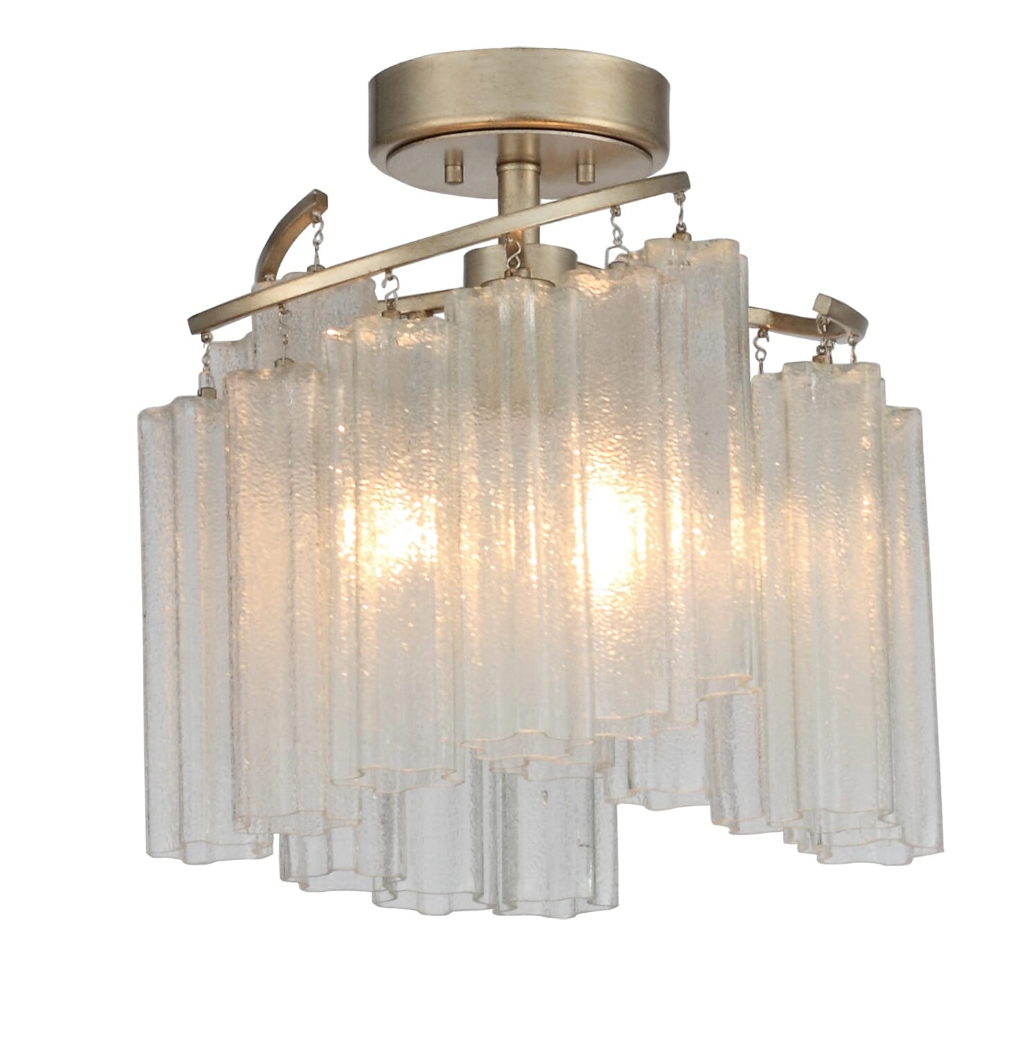 Maxim Lighting Victoria 3-Light Semi-Flush Ceiling Light in Golden Silver