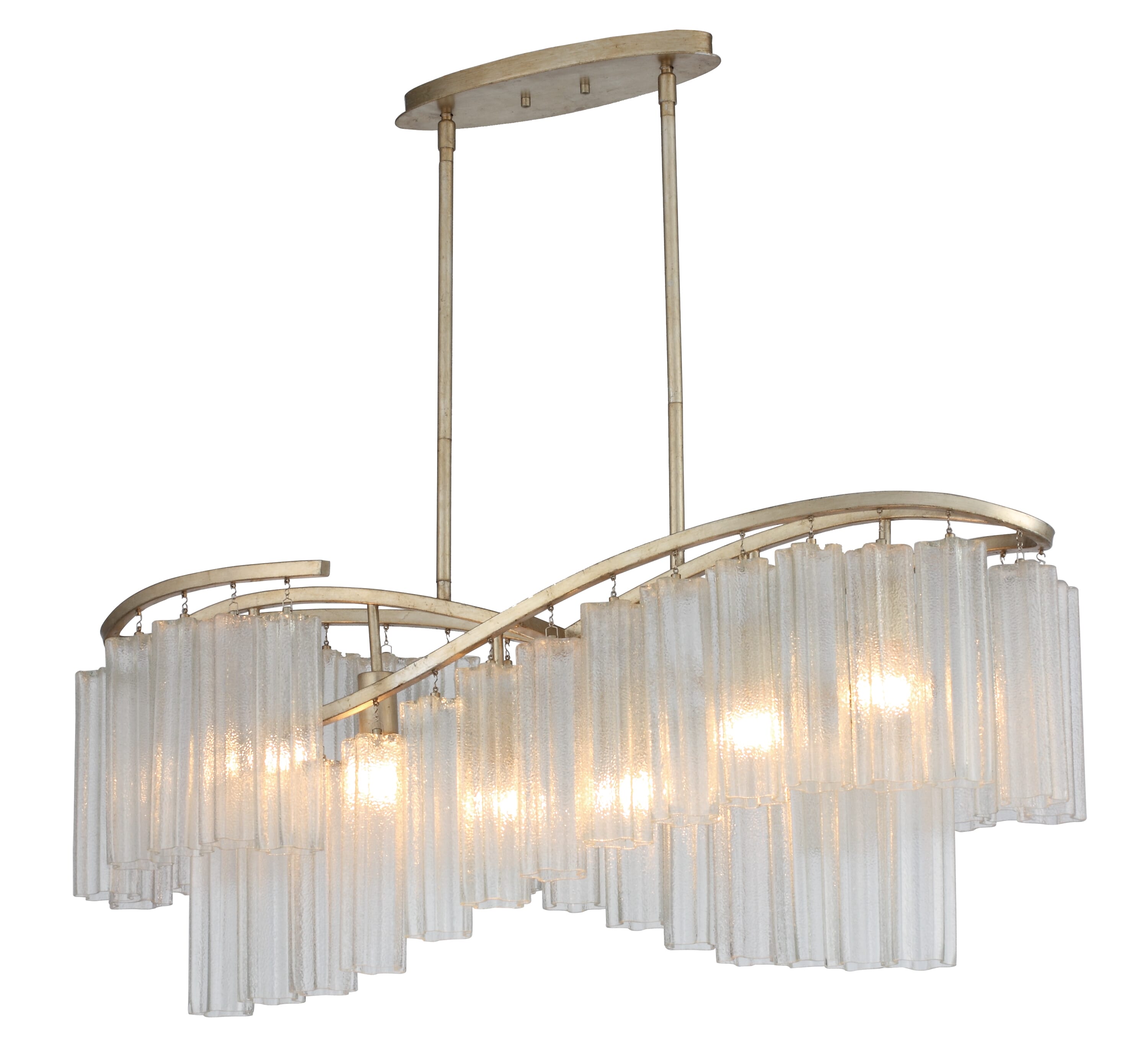 Maxim Victoria 6-Light Linear Chandelier in Golden Silver