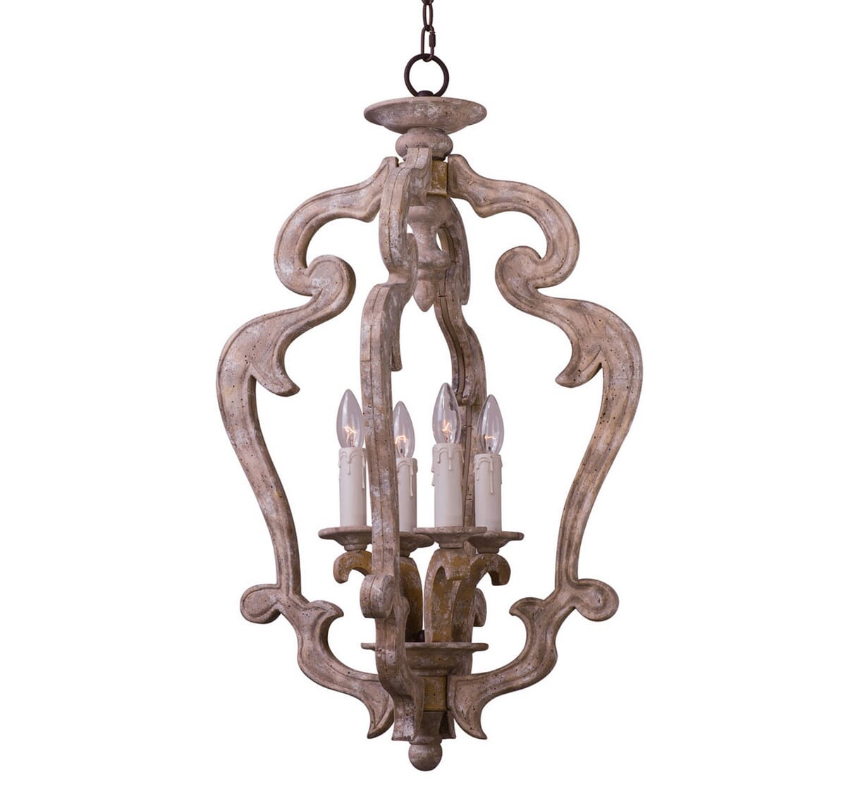 Maxim Lighting Olde World 19.5" 4-Light Entry Foyer Pendant in Senora Wood