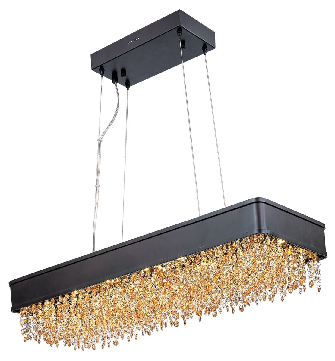 Maxim Lighting Mystic 32" Scotch Crystal Linear Pendant in Bronze