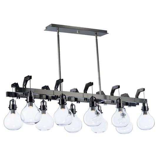 Maxim Lighting Kinetic LED 10-Light 10-Light Linear Pendant in Dark Satin Nickel