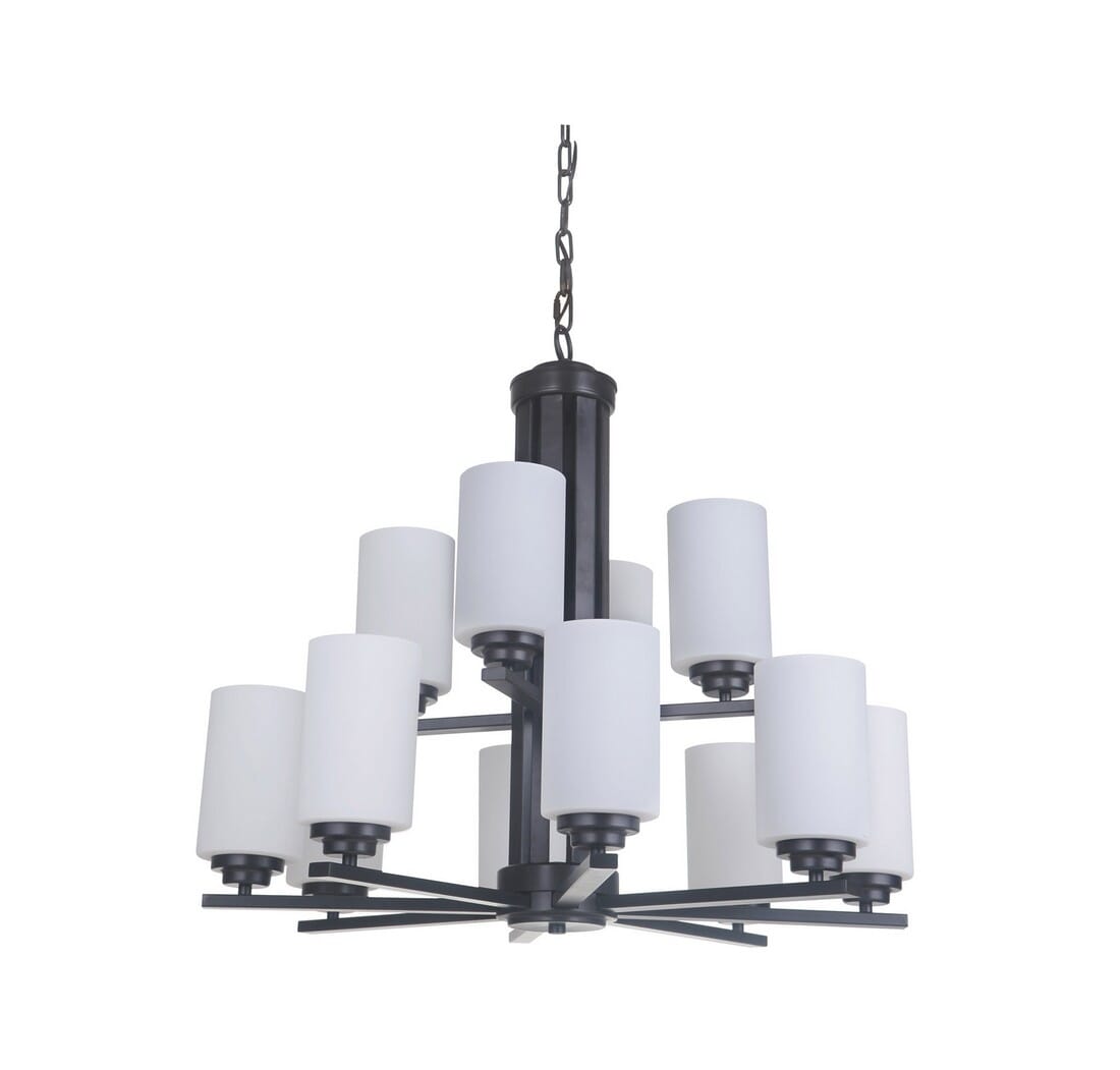 Craftmade Albany 12-Light Modern Chandelier in Oiled Bronze