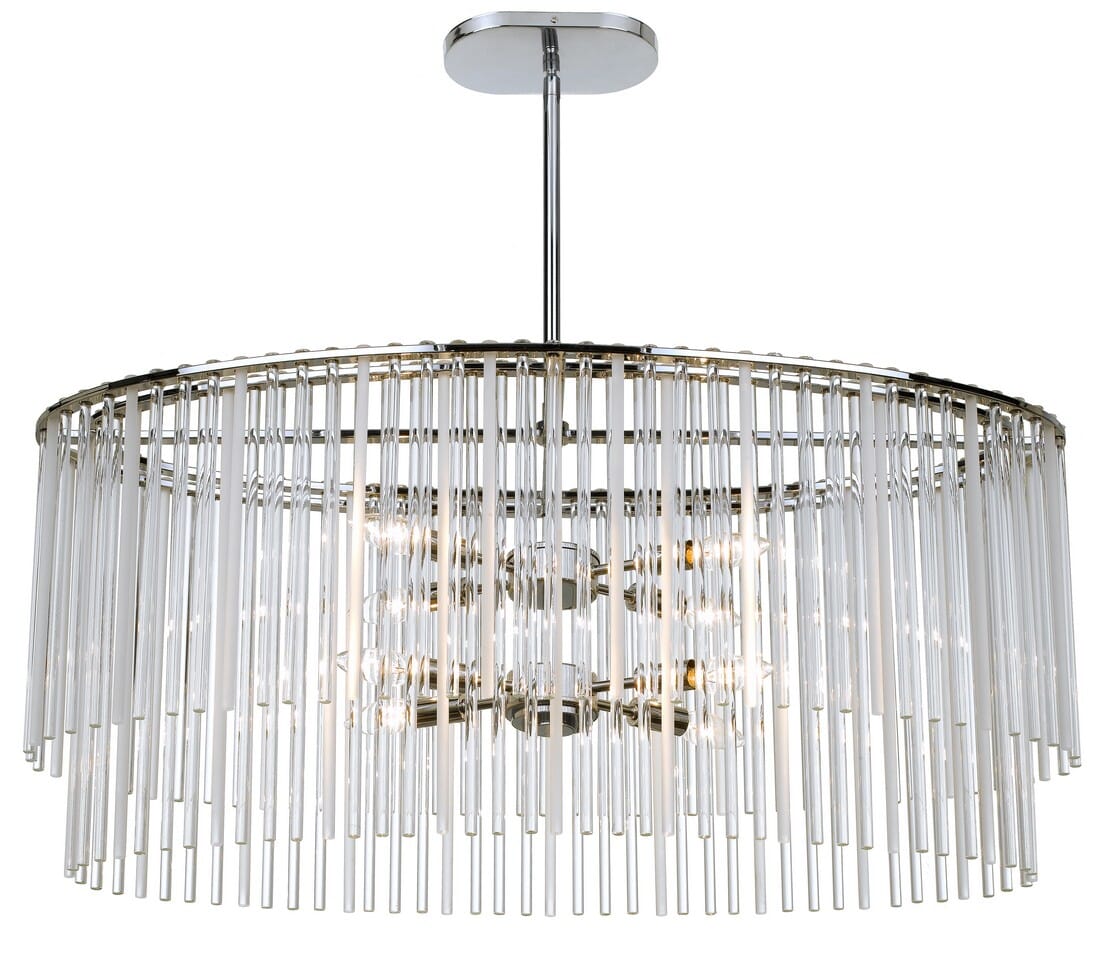 Crystorama Bleecker 8-Light 19" Modern Chandelier in Polished Chrome