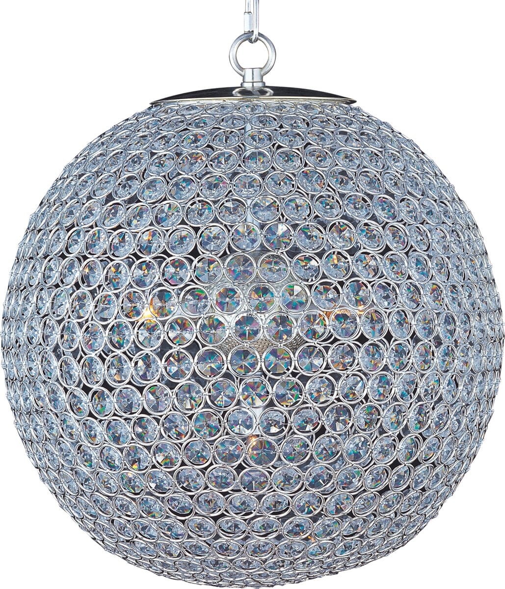 Maxim Glimmer 5-Light Chandelier in Plated Silver