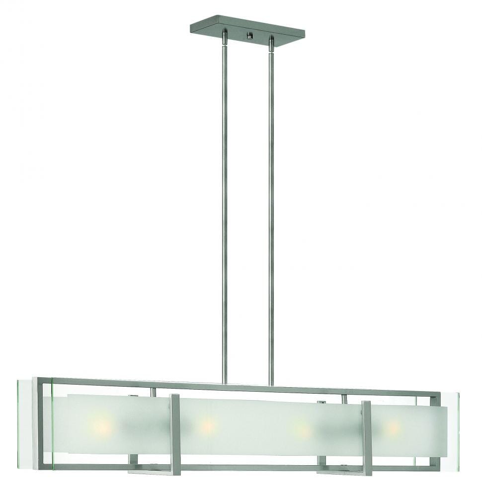 Hinkley Latitude 4-Light Stem Hung Linear in Brushed Nickel