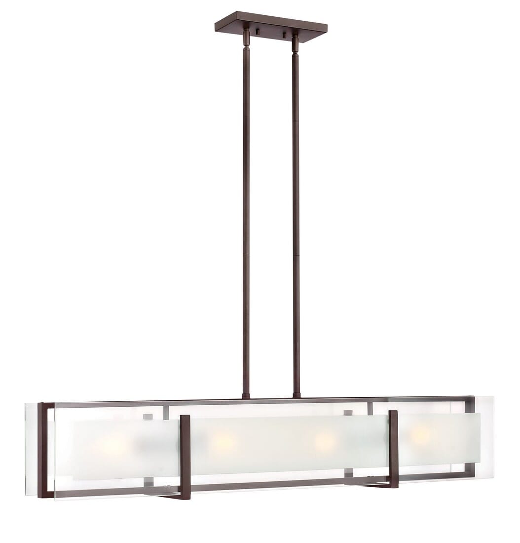 Hinkley Latitude 4-Light Stem Hung Linear in Oil Rubbed Bronze