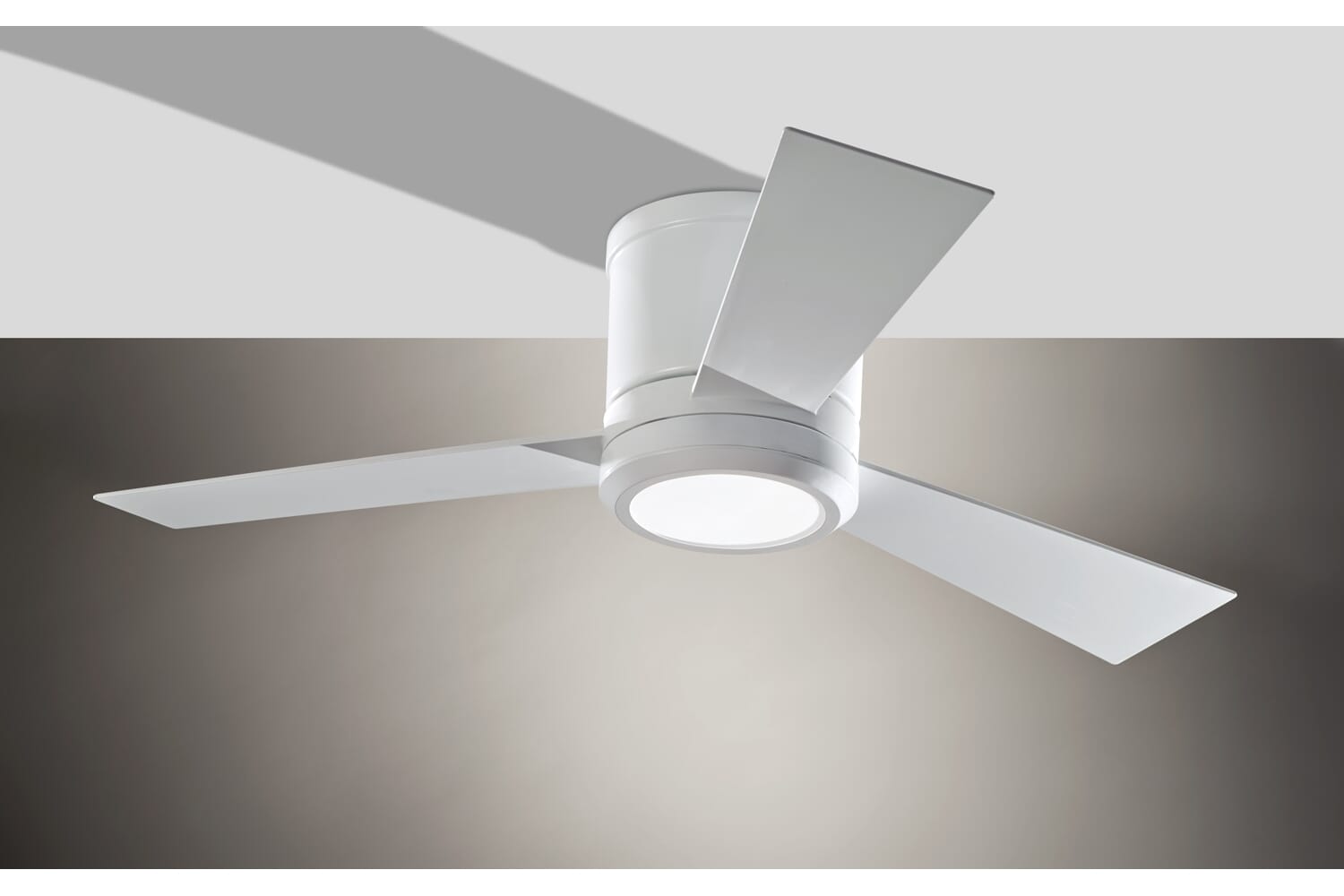 Monte Carlo Clarity II 42" Flush Mount Ceiling Fan in Matte White