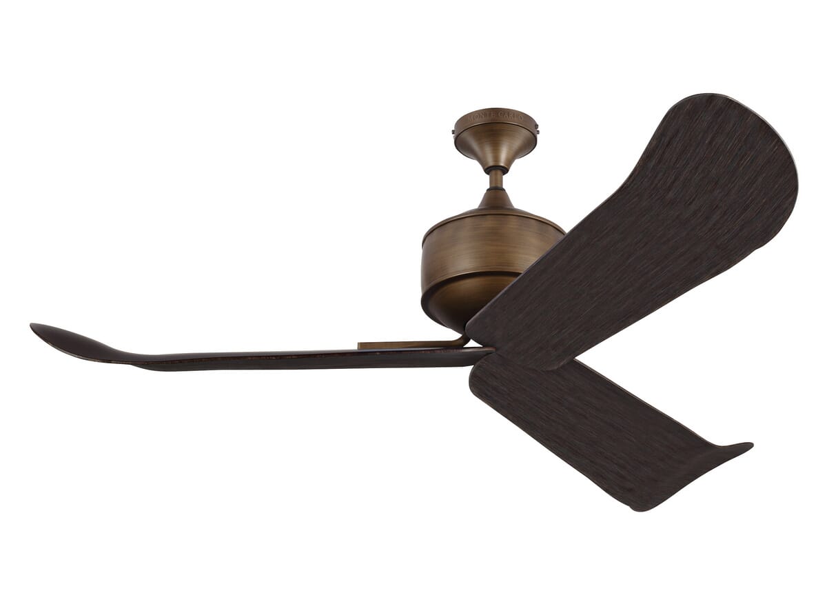 Monte Carlo 56" Dylan Wet Rated Ceiling Fan in Aged Brass