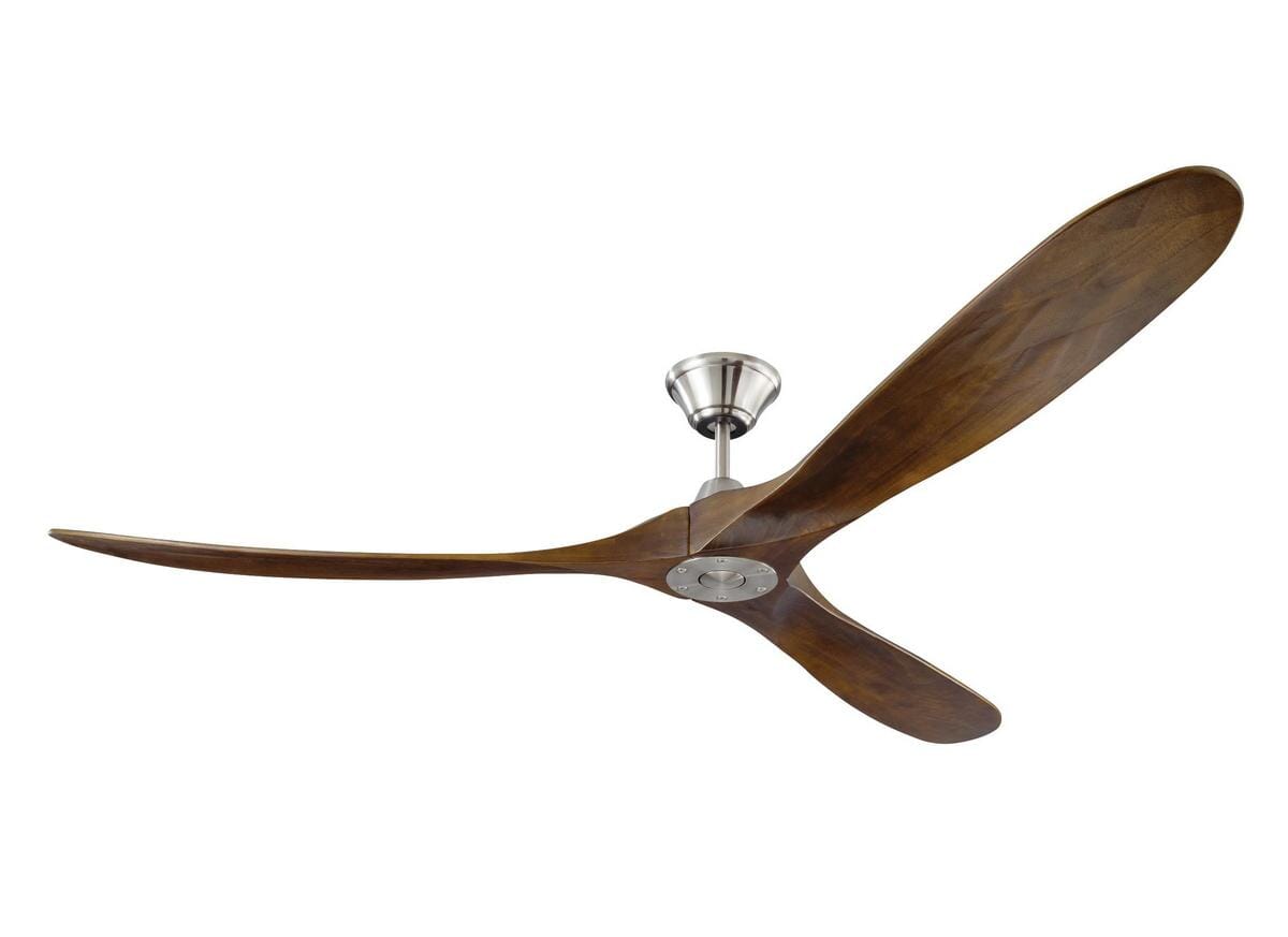 Monte Carlo 70" Maverick Max Damp Rated Ceiling Fan in Brushed Steel