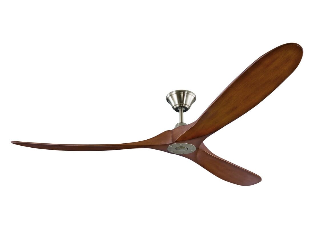 Monte Carlo Maverick Max 70" Ceiling Fan in Brushed Steel w/ Koa Blade