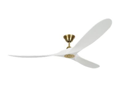 Monte Carlo Maverick Max 70" Indoor Ceiling Fan in Matte White and Brass