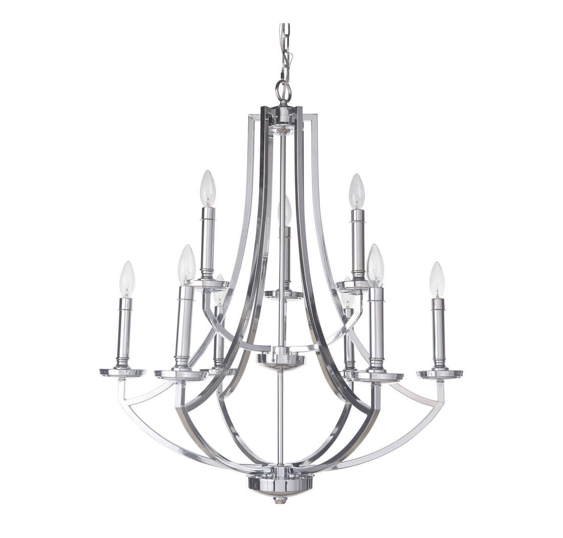 Craftmade Hayden 9-Light Transitional Chandelier in Chrome