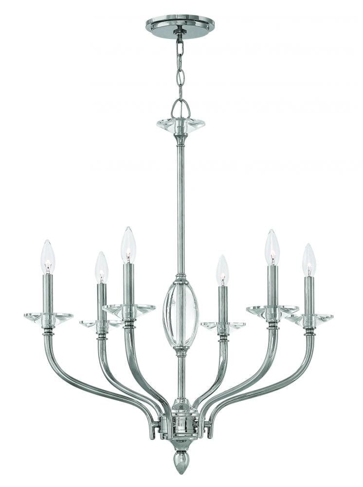 Hinkley Surrey 6-Light Single Tier Chandelier in Polished Nickel