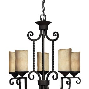 Hinkley Casa 5-Light Single Tier Chandelier in Olde Black