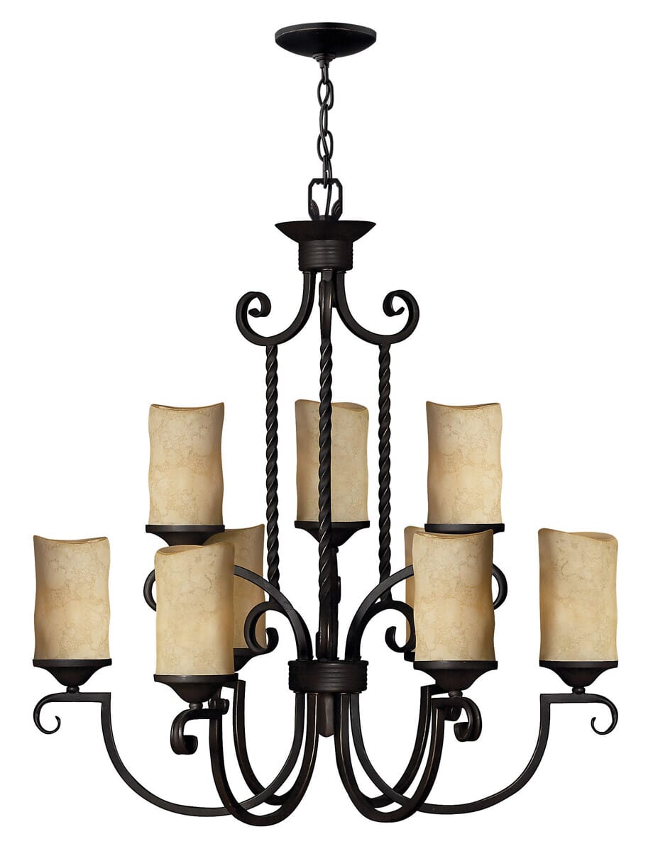 Hinkley Casa 9-Light Two Tier Chandelier in Olde Black