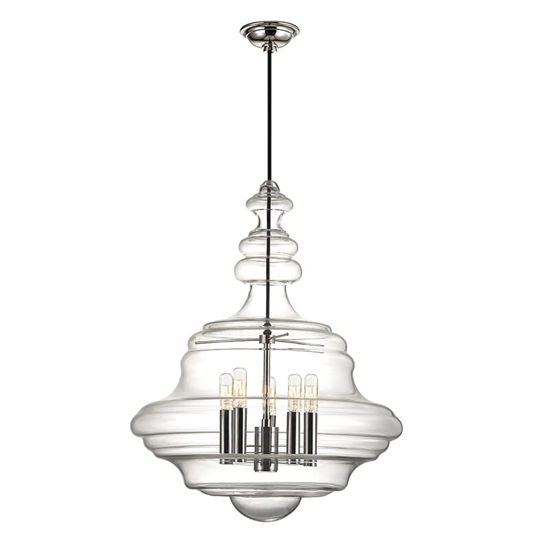 Hudson Valley Washington 5-Light 26" Pendant Light in Polished Nickel